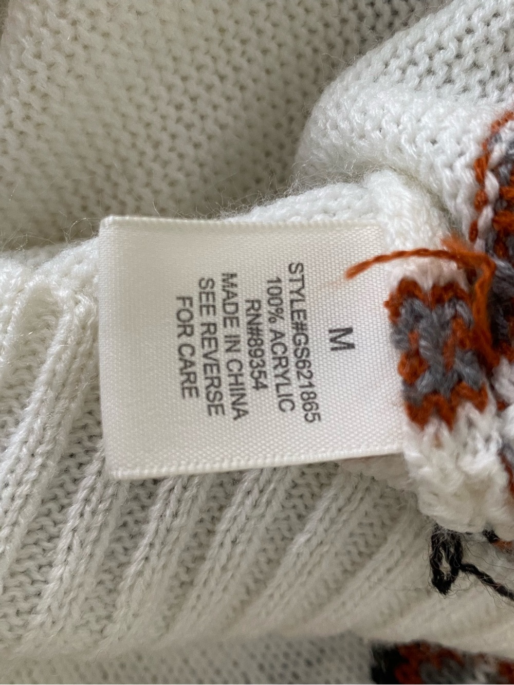 Cream Fair Isle Sweater Rust and Black Pattern Telluride Clothing Co Medium - Picture 6 of 8